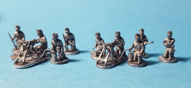 1914 German machine gun section in shako
