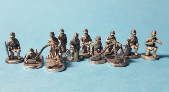 1914 German machine gun section in shako