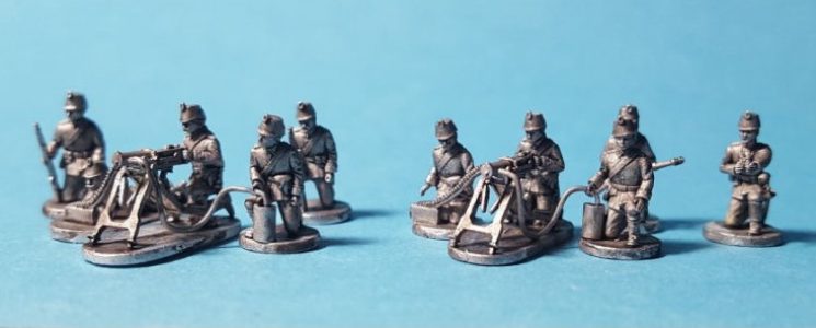 1914 German machine gun section in shako