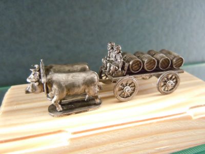 Four wheel ox wagon "barrel" type