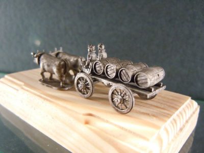 Four wheel ox wagon "barrel" type